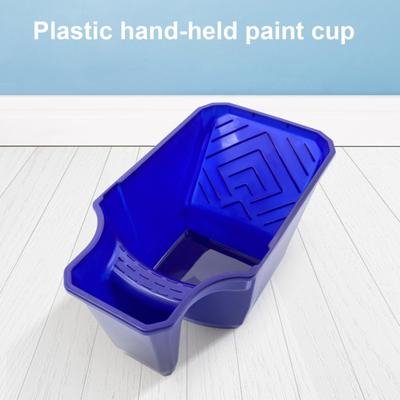 Yousheng Malířská vanička Ergonomický kelímek na barvu s rukojetí Mini plastová malířská vanička Texturovaná hluboká válečková mřížka pro malování