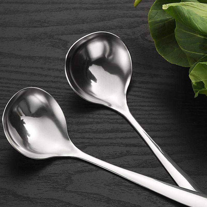 Paslanmaz Çelik Kaşık Uzun Saplı Yemek Kaşığı Pot Çorba Kepçesi Ramen Erişte Kepçe Mutfak Sofra Pişirme Gereçleri