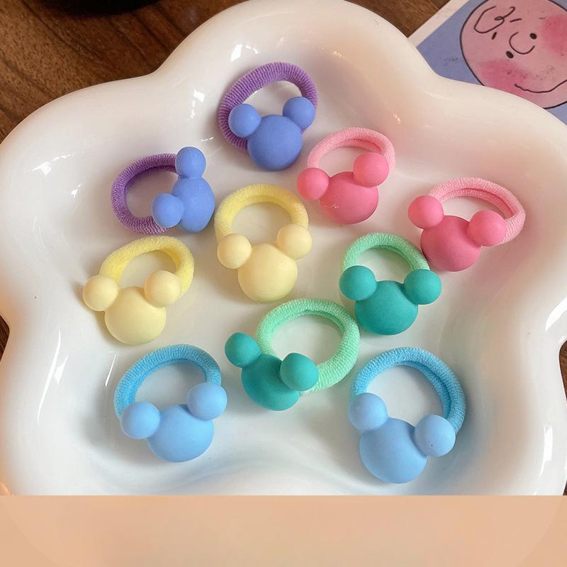 10pc mini faixa de cabelo do bebê kawaii dos desenhos animados floral animal elástico corda de cabelo para a criança menina pequena tumb faixa de cabelo adorável headwear