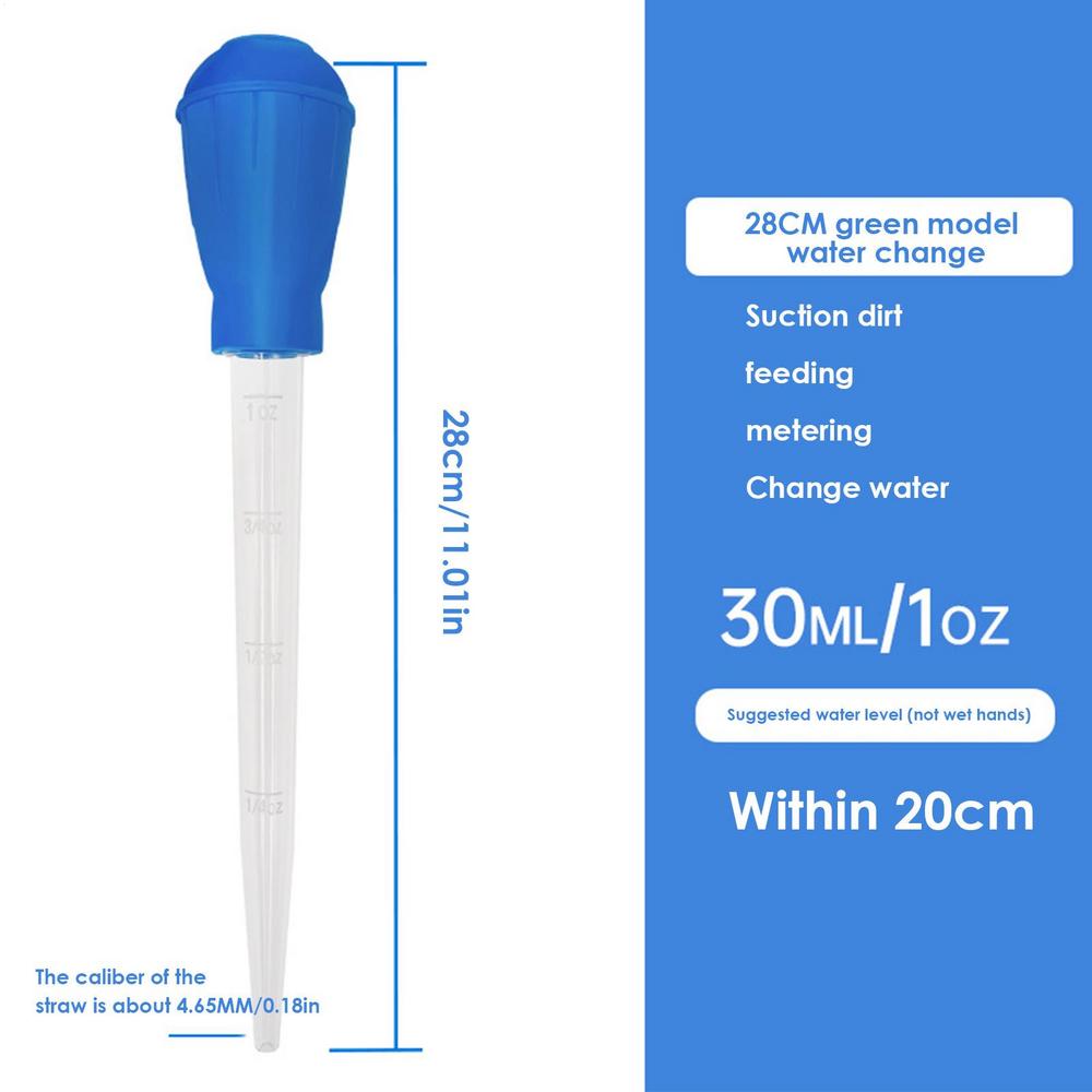 

Dropper Pipette Liquid 30ml Water Changing Long Syringe Tube Manual Cleaning Tools Multifunctional Aquarium Feeder синій