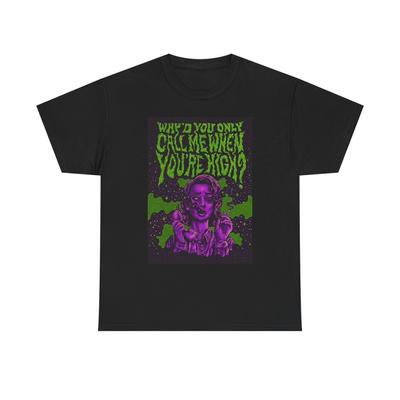 Ruf mich an, wenn du high bist T-Shirt Retro Comic Unisex Schweres Baumwoll-Tee