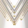 Jewelry Stainless Steel Butterfly Cross Heart Zircon Gold Necklace Women'S Jewelry Nc-2274