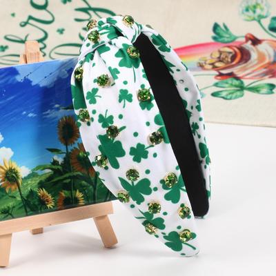 St. Patrick's Day Strass Klee Knoten Stirnband für Frauen