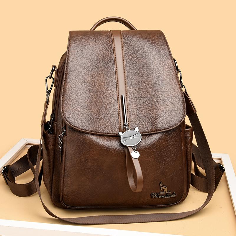 PU Backpack Women's Lightweight Backpack Multi-functional Shoulder Bag