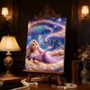 Langhaarige Prinzessin Perleninlay Rahmenlose Kunst | Galaxie Sternenhimmel & Sternbild Elemente | Verspielte Wanddekoration für Kinderzimmer & Babyzimmer