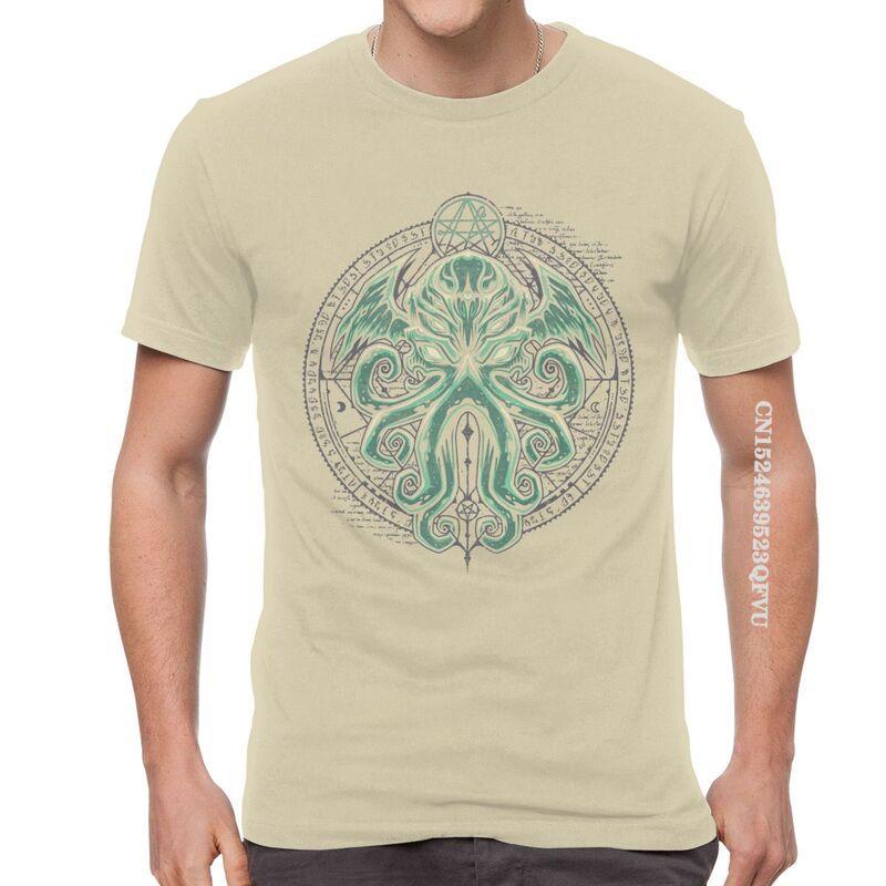 Great Cthulhu T Shirts Men Fashion T Shirt Cotton Oversized Horror Movie Lovecraft Tshirt Unique Tees Tops Fast Shipping