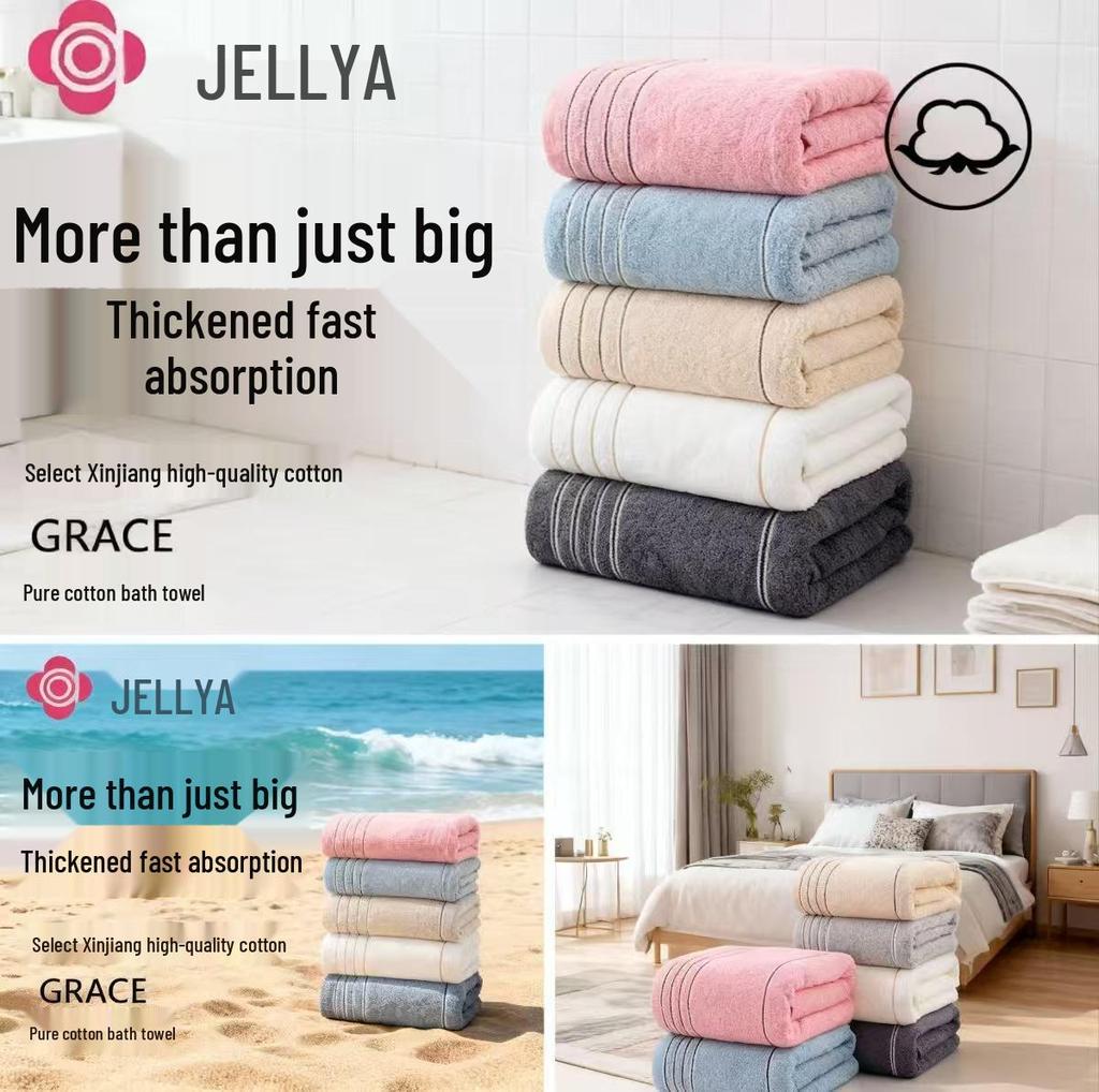 Jieliya Baumwoll-Badetuch - Saugfähig, Fusselarm, Weich und Hautfreundlich für Damen und Herren