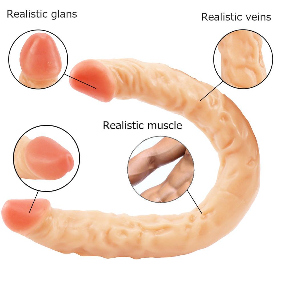 Double-end Realistic Dildo Soft Dildos Sex Toys for Woman Couples Penis Anal Butt Plug Female Masturbation