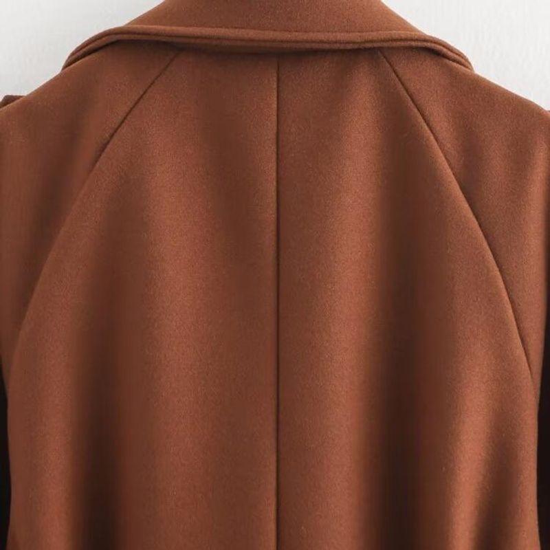 Kaslead New Arrival Women's Clothing Fashion Style Fashion Minimalist Loose with Belt Double Breasted Long Overcoat Outerwear