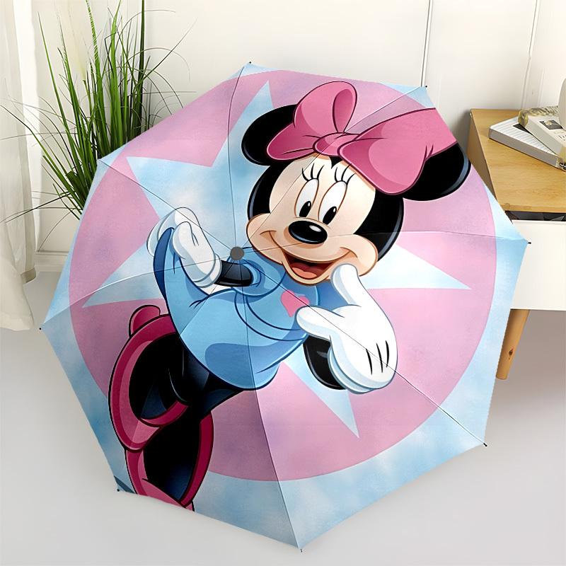 

Minnie Mouse Themed Automatic Opening and Closing Umbrella, Brightly Colored 8-rib Portable Umbrella, Suitable for Men and Women, A Perfect Gift for C