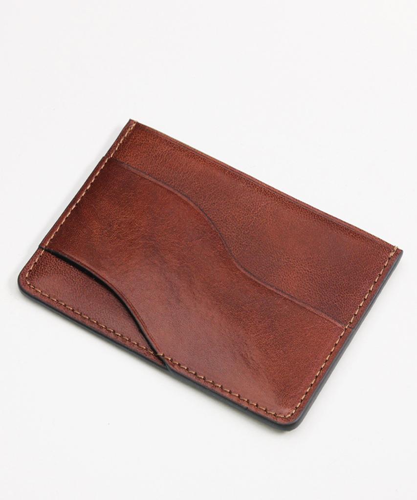 Matt New Vecchio Cowhide Card Wallet Deep Brown