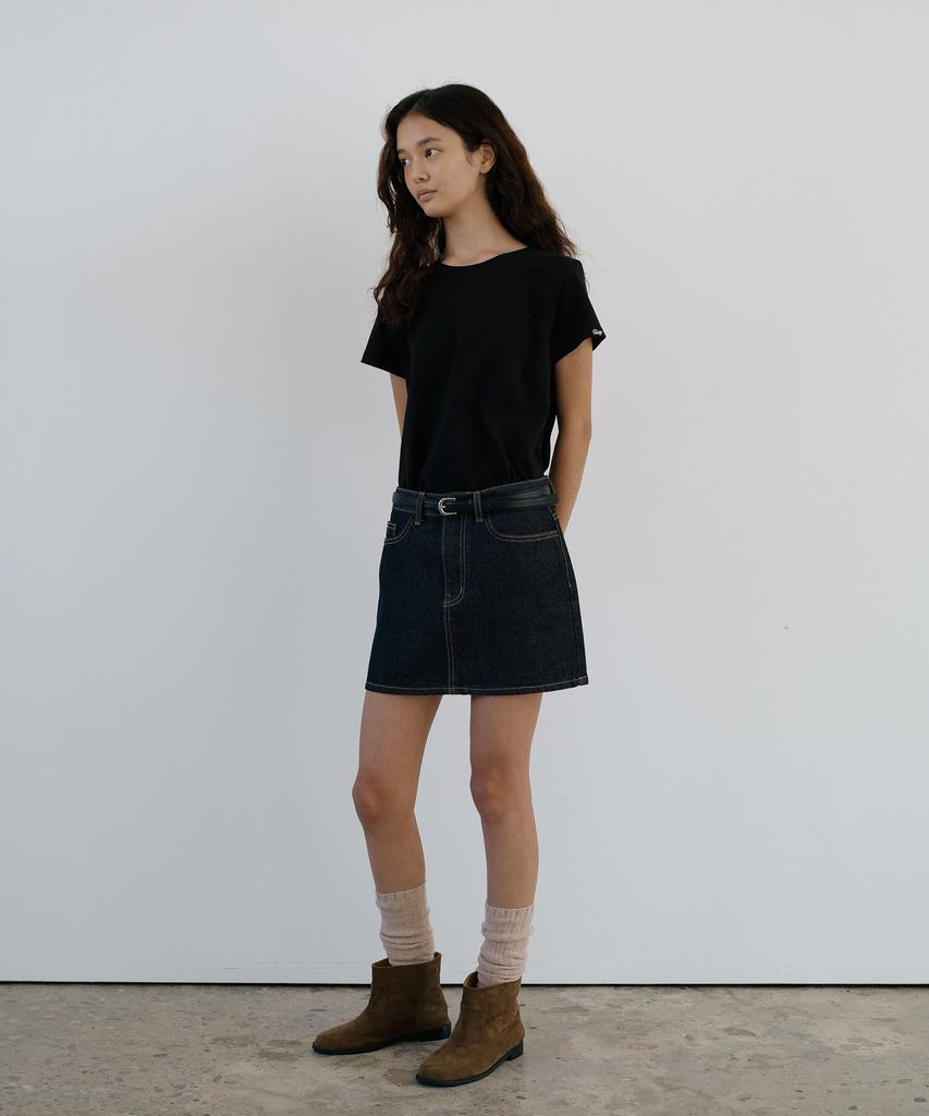 Yulago Raw Denim Mini Skirt