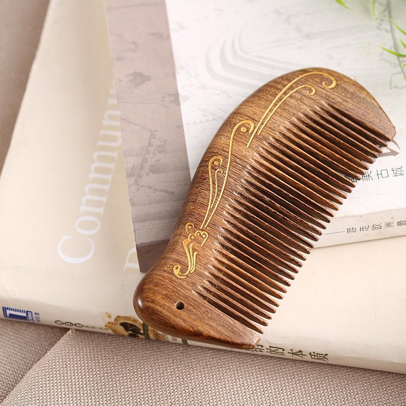 Natural Small Comb Natural Wood Structure Fine Tooth Hair Comb Anti-Static Head Acupuncture Point Massage Gift
