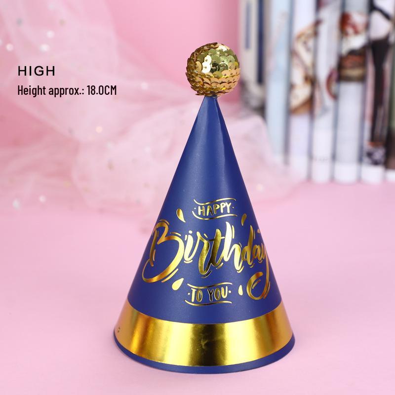 Shiny Cute Birthday Hat with Plush Ball for Party Costumes (Child & Adult)