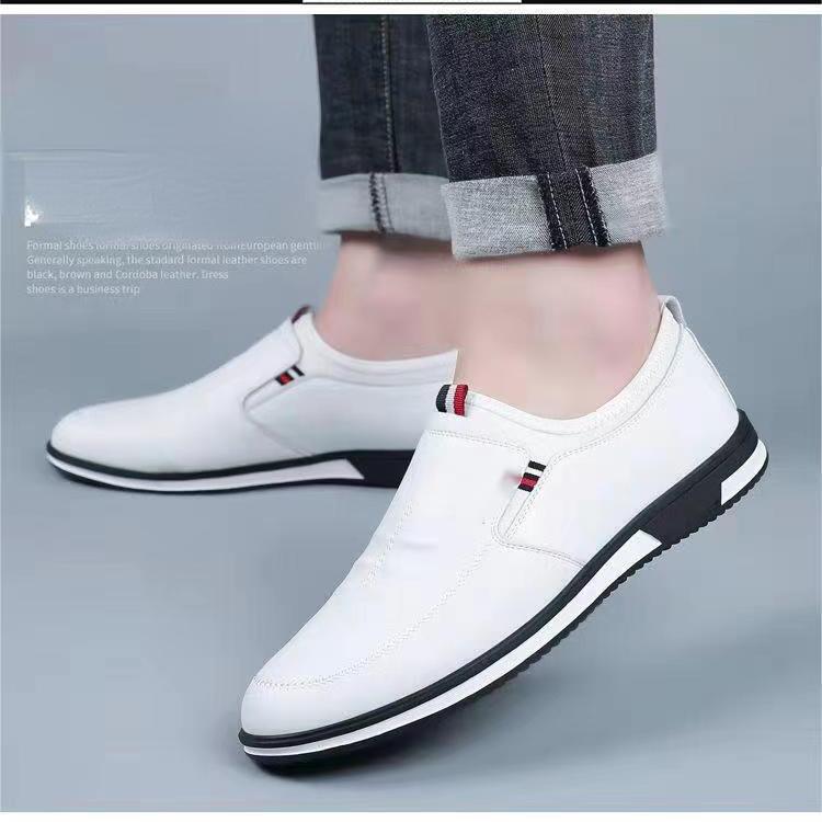 Nieuwe Heren Casual Leren Schoenen Leren Schoenen Zakelijk Ademend Zachte Zool Kledingschoenen