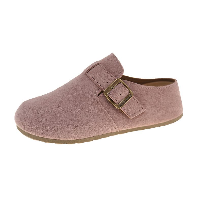 Fashion 2025 Spring and Autumn New Women's Fashion Style Half Drag Shoes with Thick Sole and Medium Heel Casual Outerwear Shoes