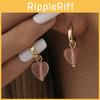 Stylish Pink Heart Crystal Earrings For Women Creative Fashion Jewelry
