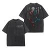 Japan Anime Jujutsu Kaisen Gojo Satoru Graphic T-shirt Men Vintage Washed Tshirts Casual Cotton T Shirt Harajuku  Manga Tops