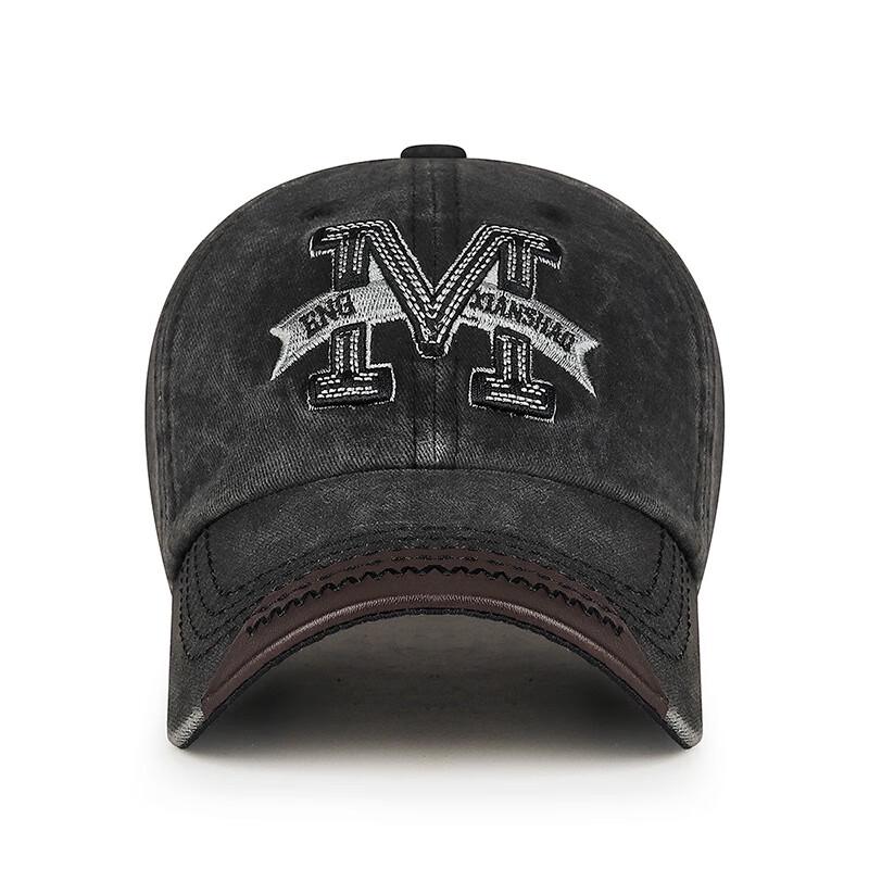 Zhen Yueqi Washed Big M Embroidery Baseball Cap