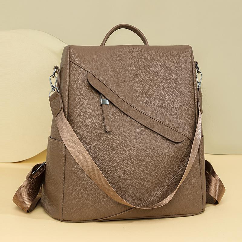 

Женский рюкзак Новый Модный Сращенный Повседневный Для Поездок На Работу На Досуге Наплечный Универсальный Вместительный Противоугонный Дорожный Рюкзак коричневый