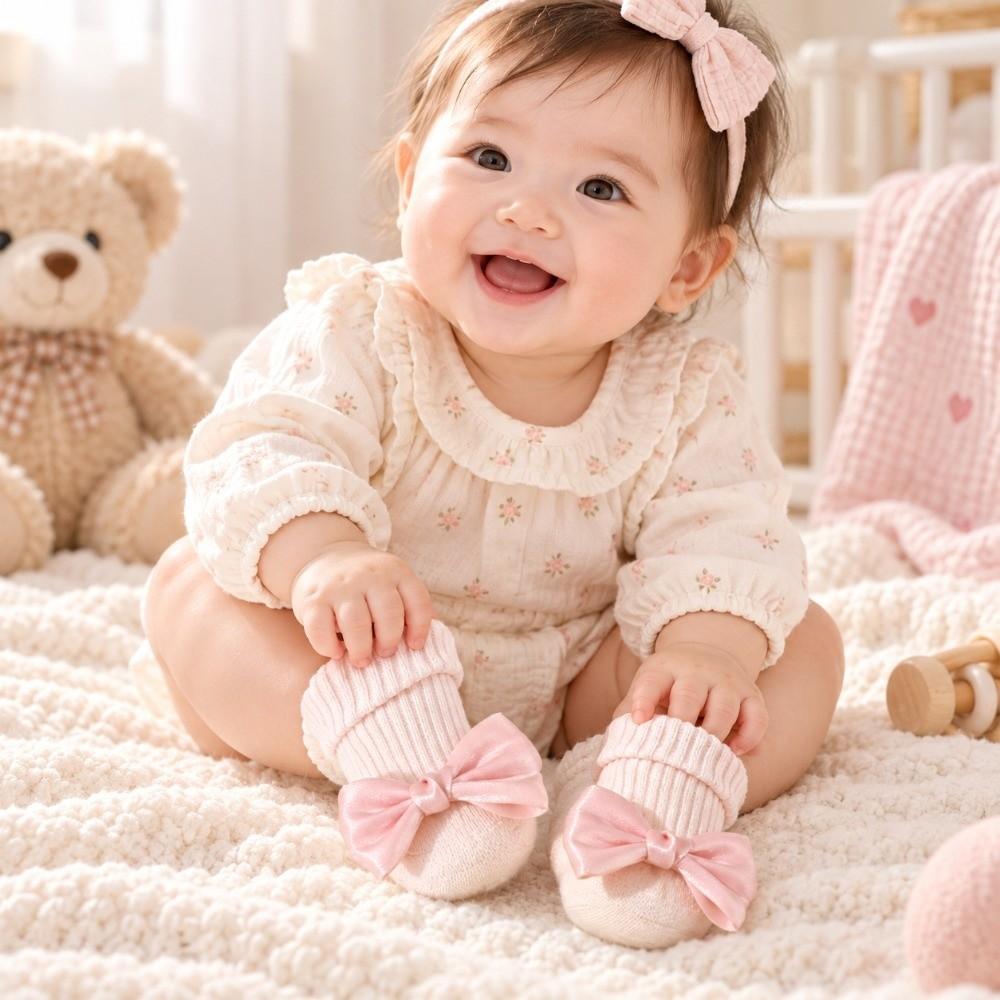 1 Paie Anti-Slip Sole Toddler Walking Sock Soft Cotton Blend Anti-Slip Sock Indoor Home