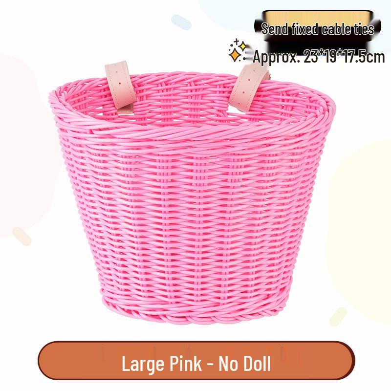 Retro Woven Front Basket for Children's Bicycles, Scooters, or Doll Strollers