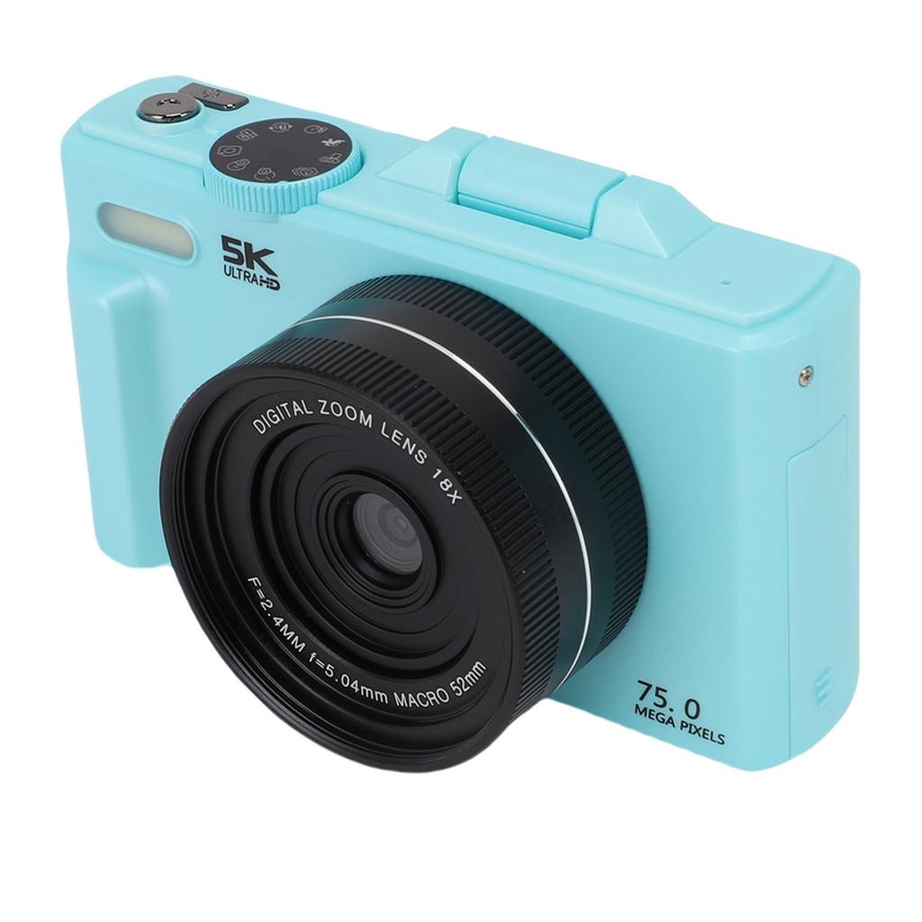 5K Digital Camera for Photography 75MP HD Autofocus 18X Digital Zoom WiFi Mirrorless Camera with 3 Inch Flip Screen for