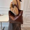 Vertical Square PU Leather Tote Bag Solid Color Women's Commute Bag Commuting