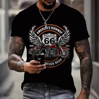 Vintage Street Exploration 3D Geprint Heren Nieuw Trendy T-Shirt Vintage Losse Zomer Ronde Hals Korte Mouw Unisex Top