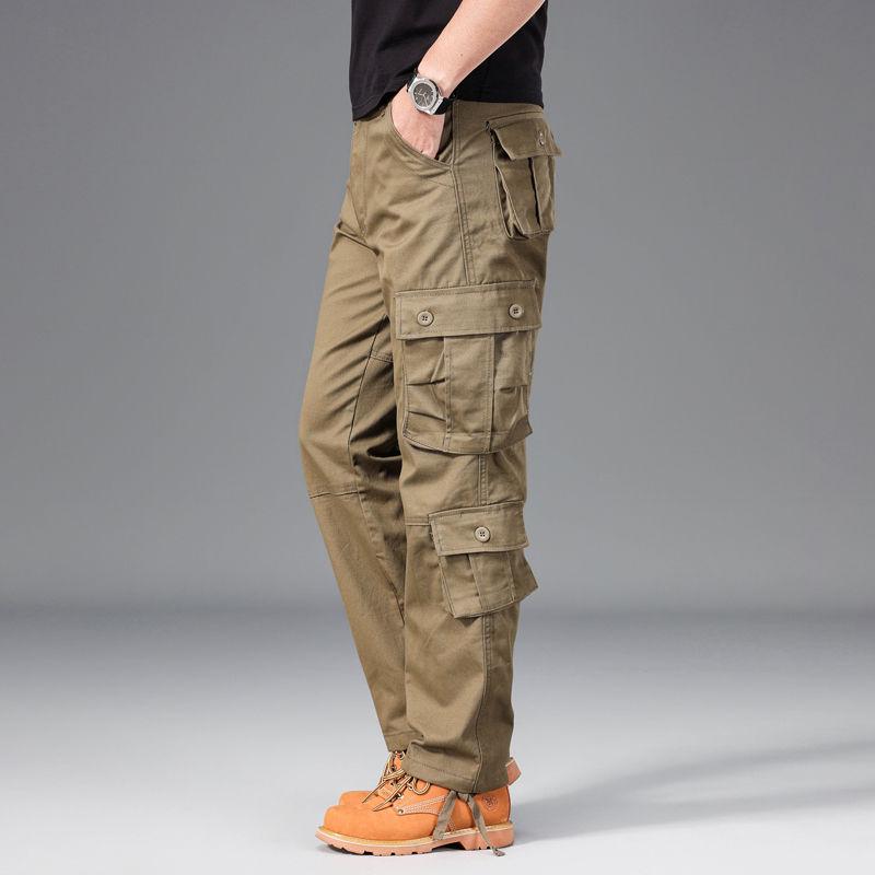 Herren Cargo-Hose mit lockerem Schnitt und vielen Taschen - Strapazierfähig, Übergröße, Gerades Bein, Lässige Outdoor-Sporthose