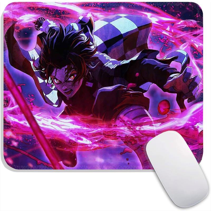 Small Mouse Pad Anime Demon Slayer Gamer Edge Stitched Standard Gaming Mousepad Travel Mouse Mat Non-Slip Office Mousemats
