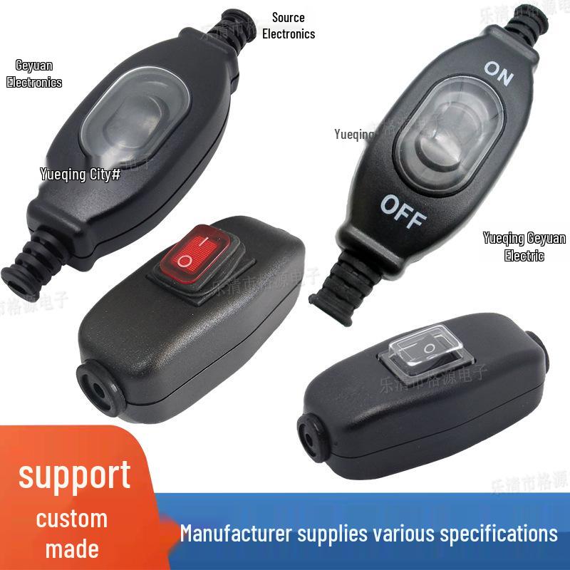 Waterproof 308 Inline Switch with Light, Double Button, Dustproof, 2-Position Outdoor Rocker Switch.