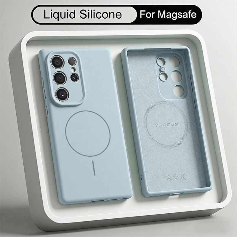 Magnetische flüssige Silikon-Handyhülle für Samsung Galaxy S26 S25 S24 S23 S22 Ultra S25 Plus Für Magsafe Stoßfeste TPU-Hülle