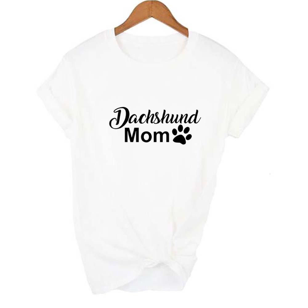 Dachshund Mom Dog Print Women Summer T Shirt Short Sleeve Harajuku Kawaii Tshirt Tops Female