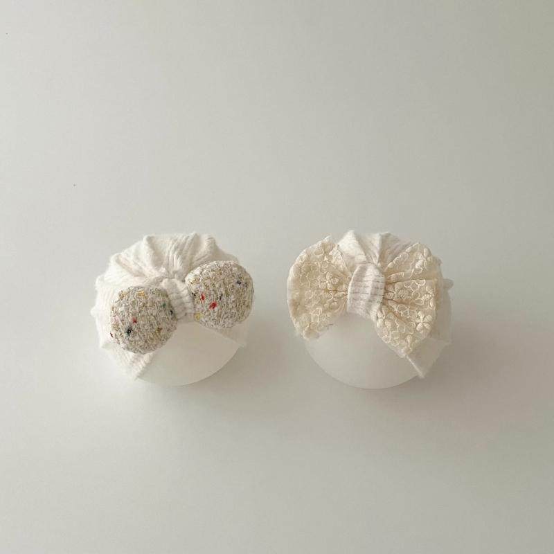 Baby Girls Princess Hat with Ear Protections, Newborn Lace Bonnet 0-12 Months Infant Beanie Cap Head Wrap Shower Gift