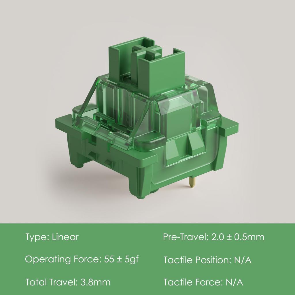V3 Matcha Green Pro Switch Pressing Pressure 50gf Linear 5 Pin Compatible with Mechanical Keyboard Dustproof Stem Included 45 Pieces []Akko (3rd