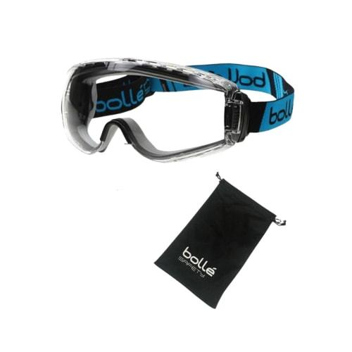 

Bolle Pilot 2 OTG Shooting Goggles, Clear, with Cloth Pouch and CIWS Original Cleaning Cloth. Compatible with glasses.