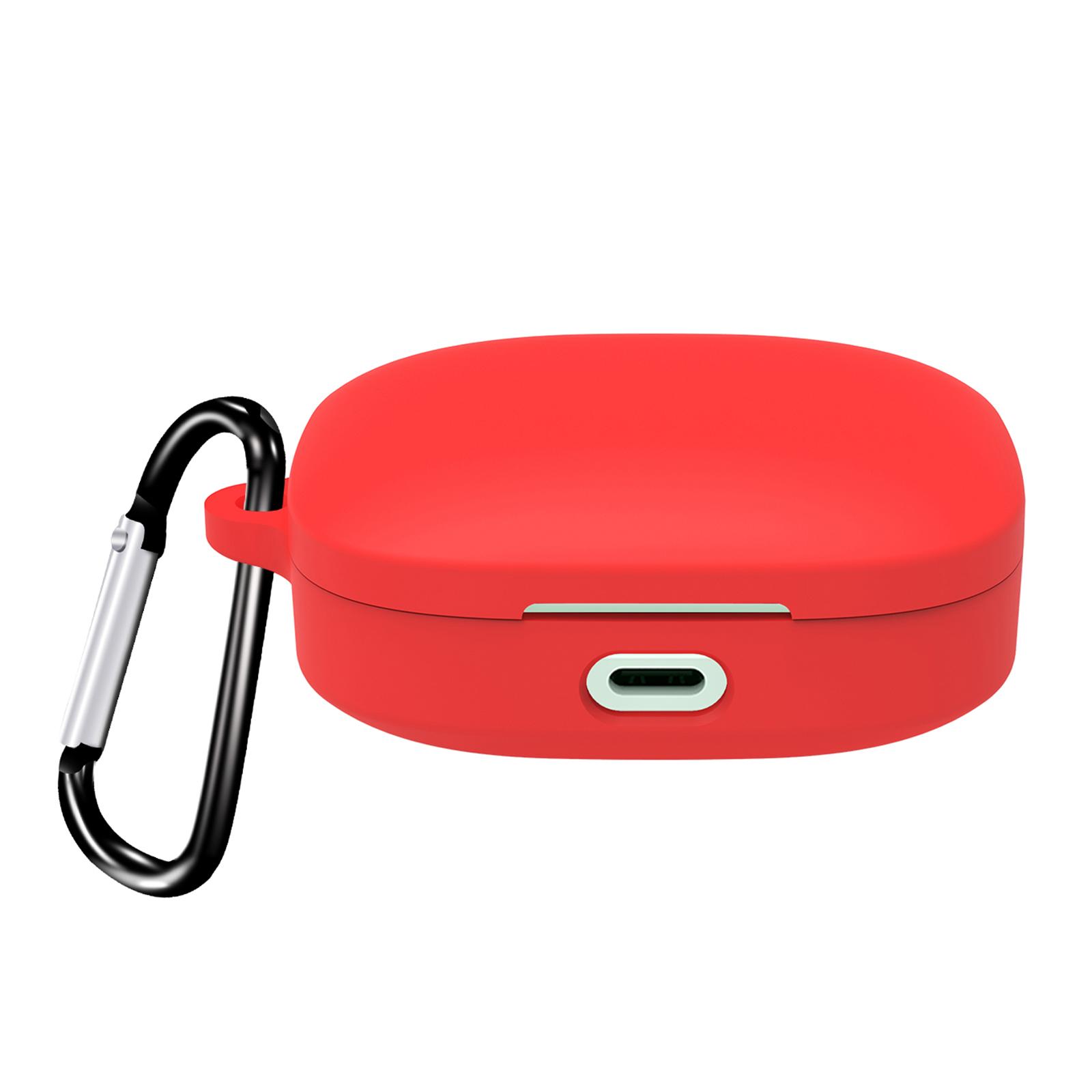 

For Xiaomi Redmi Buds 7s Protective Case Bluetooth-Compatible Earphones Silicone Cover with Hook Red