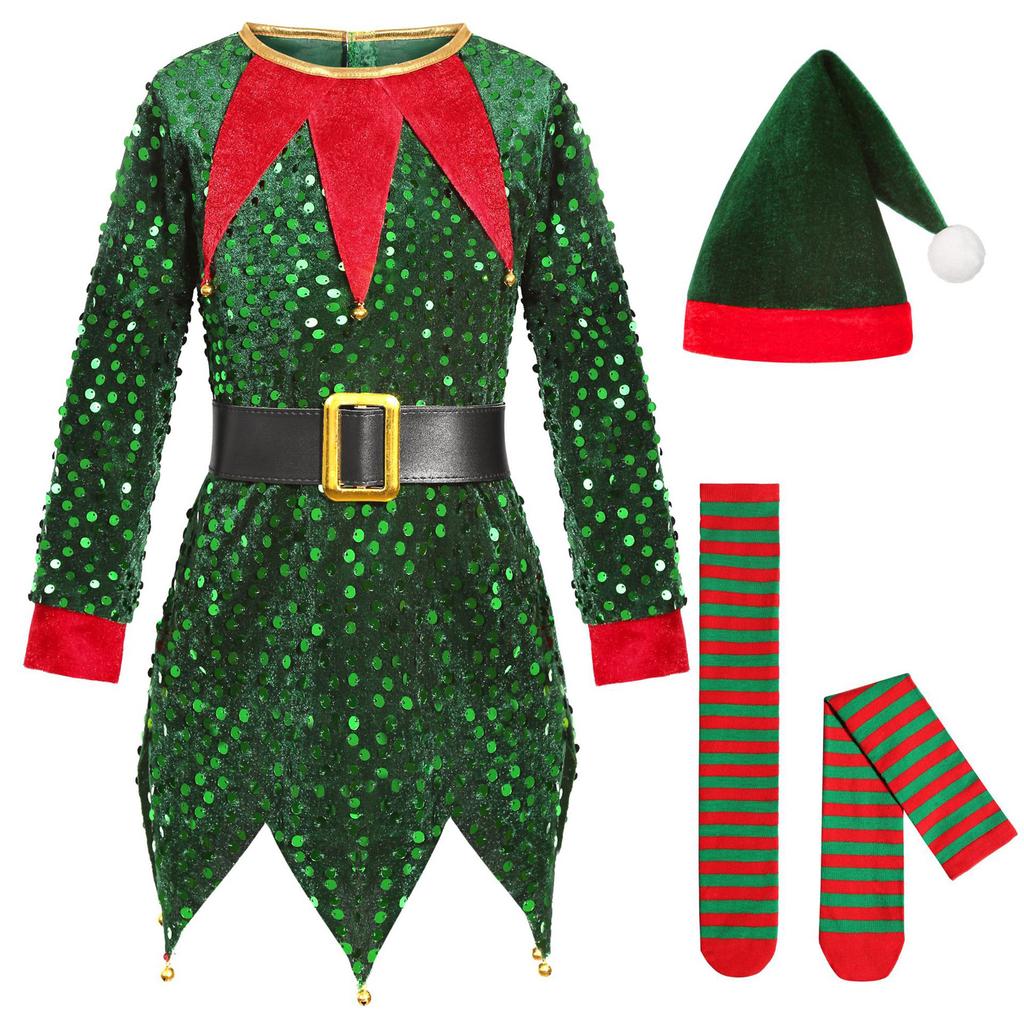Children's Christmas Costumes, Holiday Party Christmas-themed Performance Cosplay Costumes
