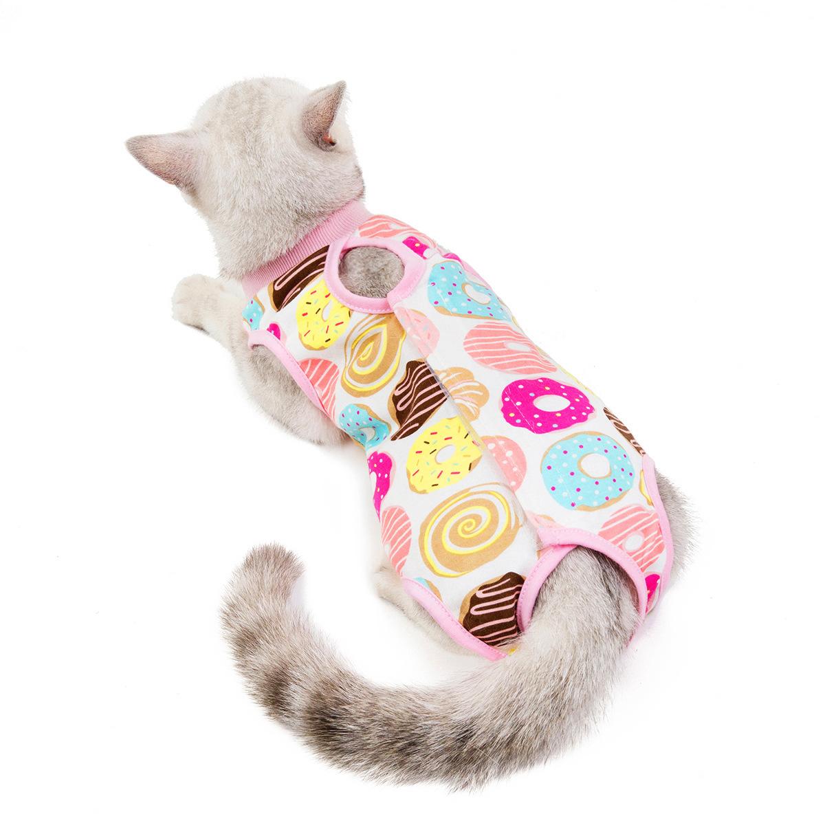 

Cotton Cat Recovery Vest Anti-Lick Protective Post-Surgery Suit for Small Dogs Button Closure Pet Apparel S
