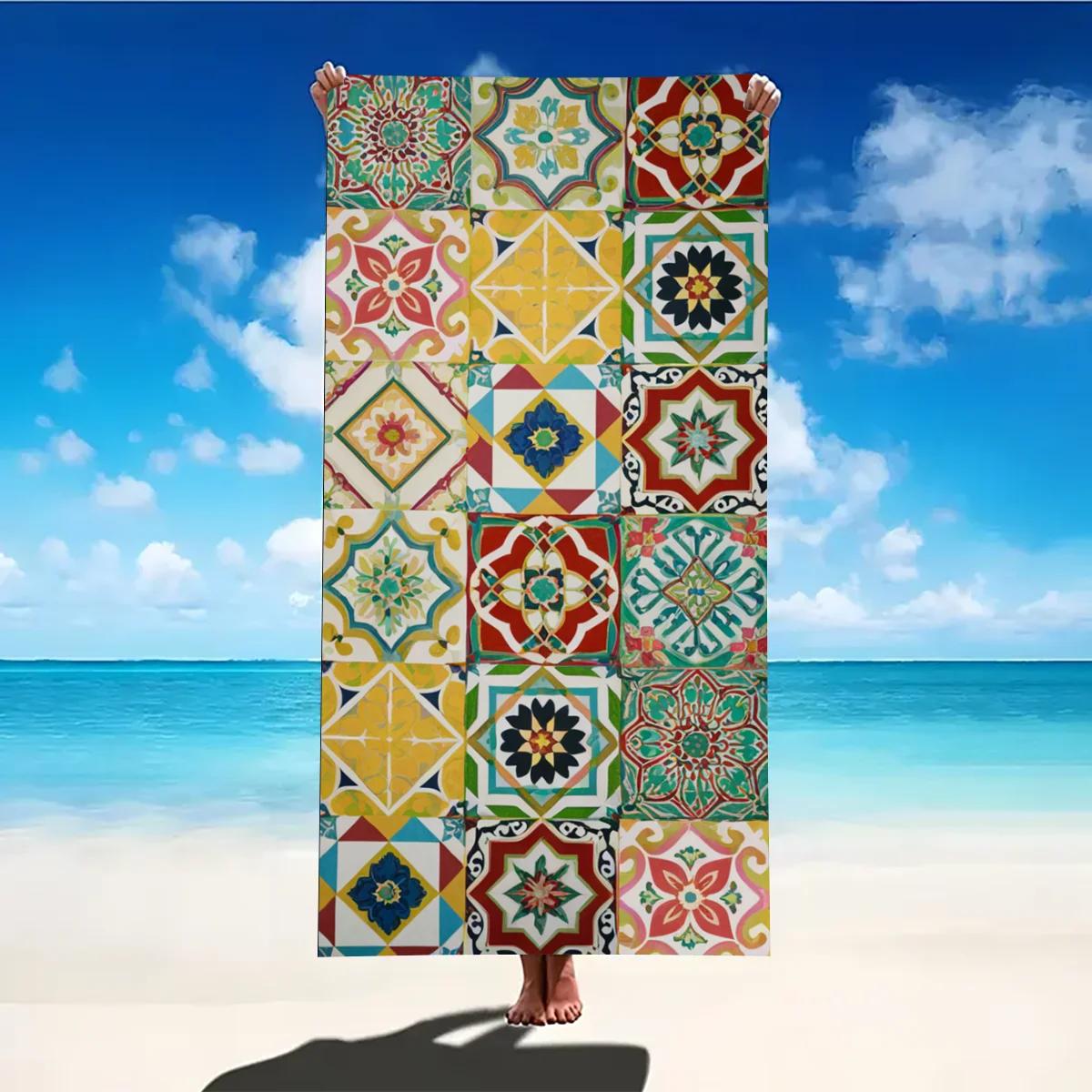 

Print Sea Towel Quick-Dry Washable Beach Towels Sandproof Portable Beach Towels For Travel Swimming Camping W40*H60(CM)