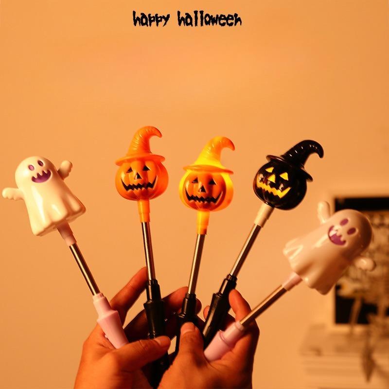 Halloween Glow Stick Pumpkin Ghost Handheld Kids LED Toys Halloween Props Small Gift Glitter Stick Party Decorations