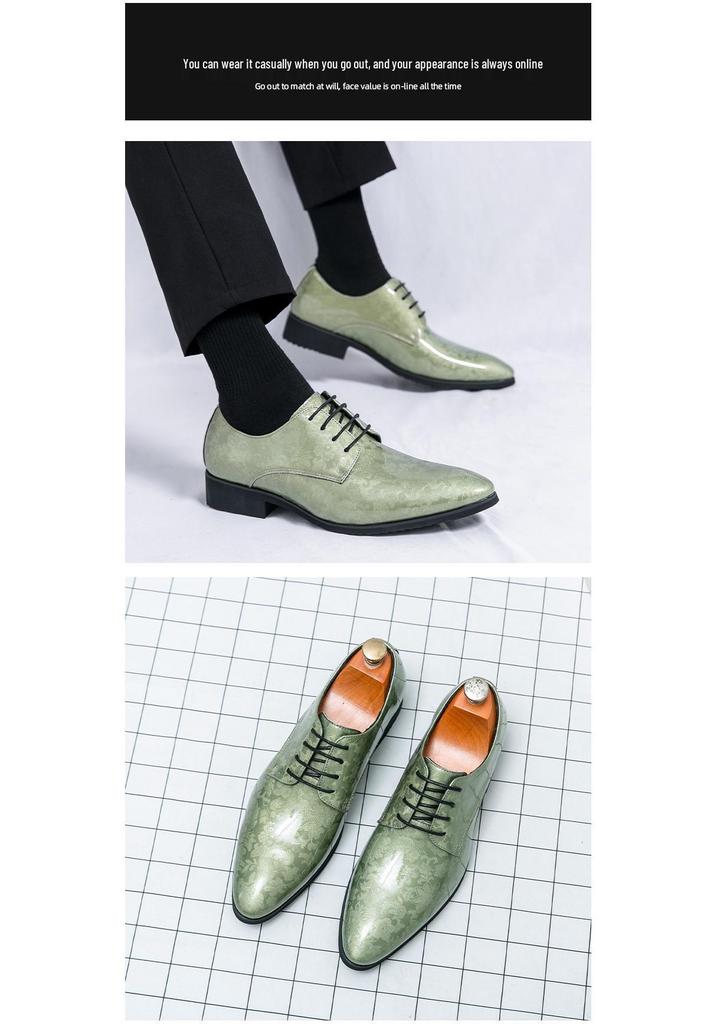 Men's Glossy Patent Leather Pointed Toe Dress Shoes, Size 48 - Perfect for Weddings and Formal Business Occasions