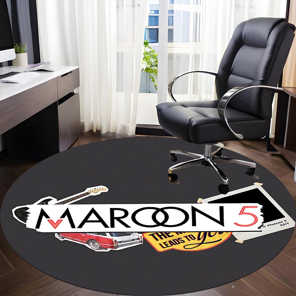 1PC Maroon 5 Office Round Rug - Perfect for Office or Study Decor, Non-Slip Backing, Decorative Floor Mat yy250916059