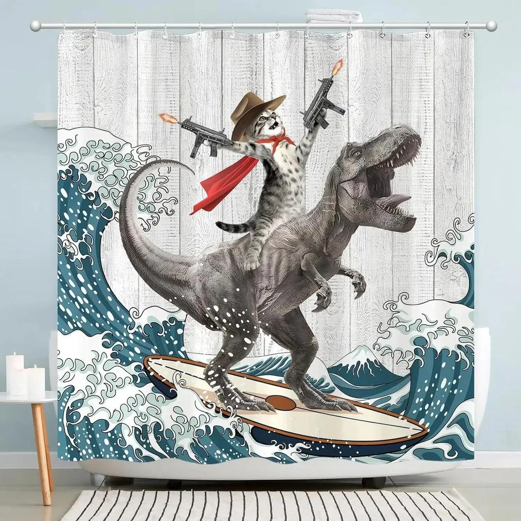 Japanese-style Shower Curtain Koi Fish Landscape Polyester Fabric Bathtub Curtain Bathroom Decoration a Variety of Optional