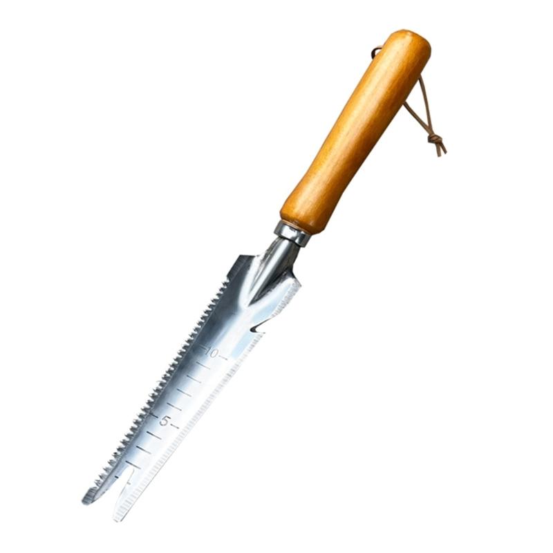 

Effective 13Inch Wooden Handle Weeds Remover Tool Practical Stainless Steel Weeding Tool for Garden and Terrace 1