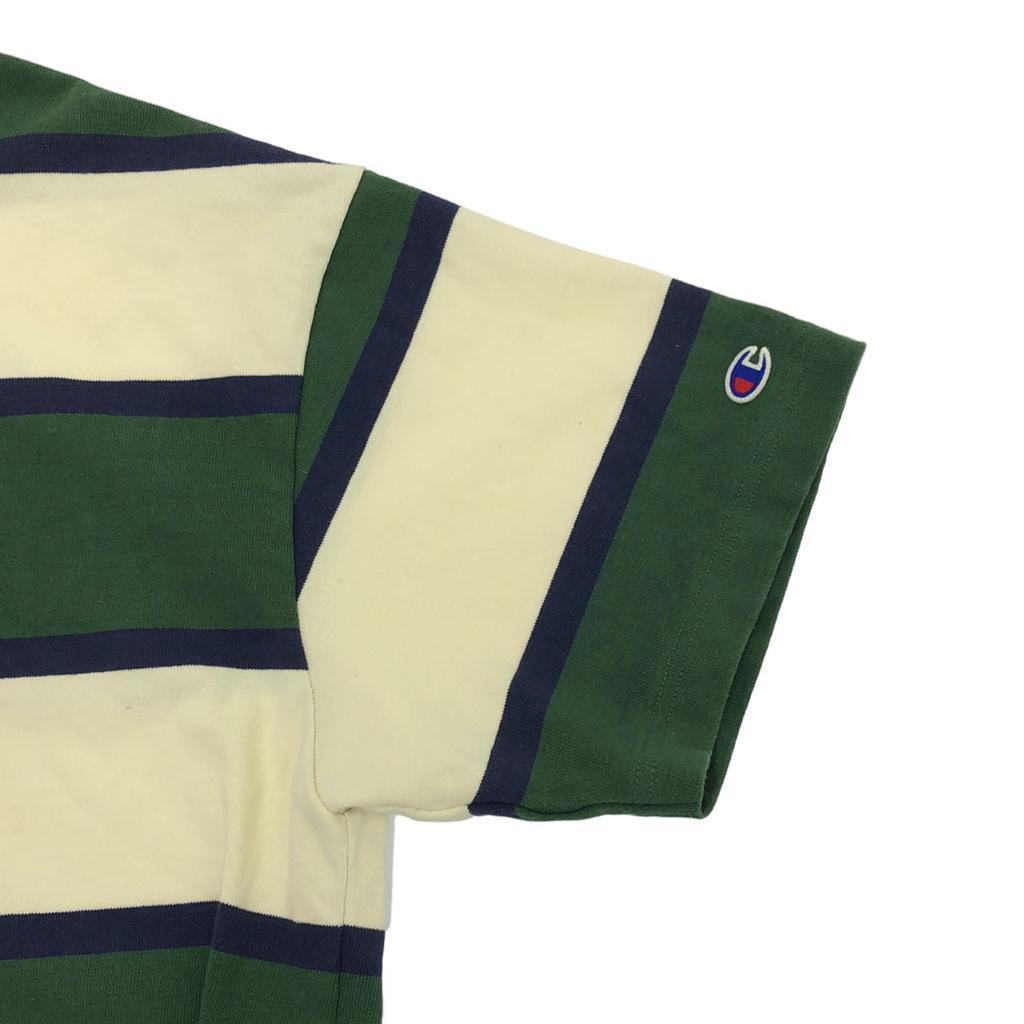 Champion Border Pattern Logo Embroidery Five-quarter sleeve Short sleeve T-shirt Men's Used