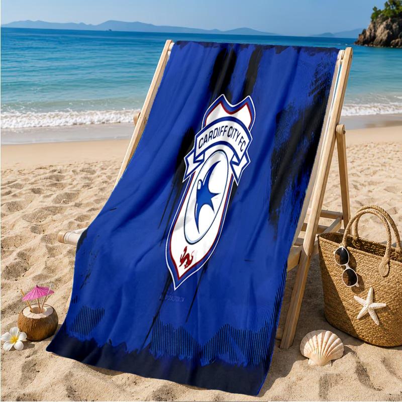 Cardiff Fc Clublogo Strandlaken Microvezel Strandlaken, Lichtgewicht en Sneldrogend, voor Zomervakantie, Zwembad Fan Verjaardagscadeau