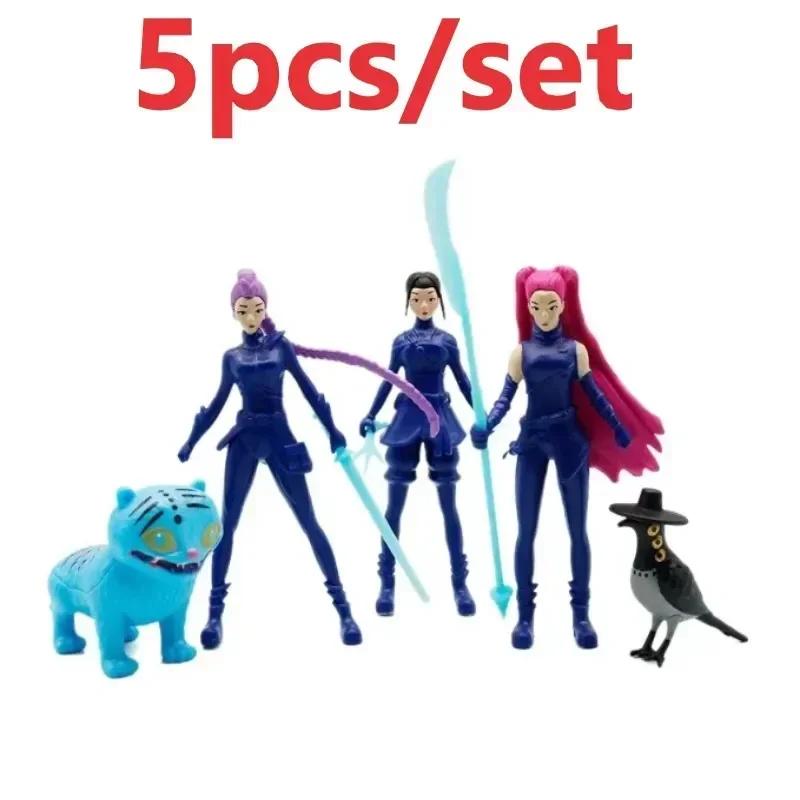 In Modell Spielzeug PVC Cartoon Gaming Peripheriegeräte Dekor Sammlung Figuren Modell Spielzeug Für Kind/Lager 5 Stück/Set Kpop Dämonenjäger Figur