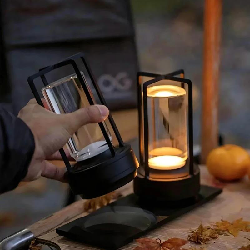 Portable Metal LED Table Lamp Rechargeable Cordless, Battery Operated Touch Desk Lamp 3 Color Stepless Dimming Light for Home Outdoor Camp Patio Bar